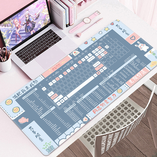 Cartoon PS Shortcut Key Collection CAD Mouse Pad Extra Large Office Computer Keyboard Notebook Girls Anti-Slip Desk Mat