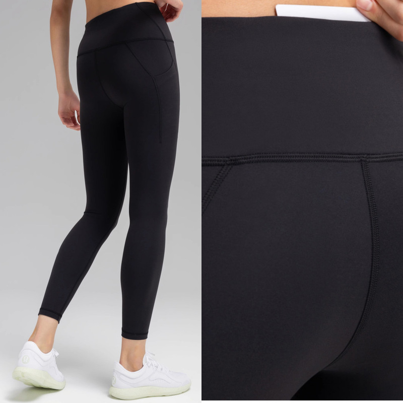 Women's High Waist Tight Pants 25 "* Pocket Naked Sportswear Fitness Trousers High Waist Tight Yoga Pants
