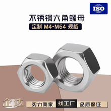 来图定制六角螺母304不锈钢螺丝镀镍锁紧螺丝跨境镀锌螺丝帽大全