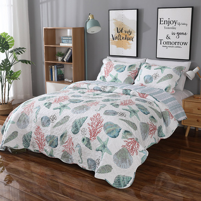 2021 New products Cool in summer Embroidery Quilting washing The bed Supplies Spring and summer cotton material Embroidery Quilting Three Bed set