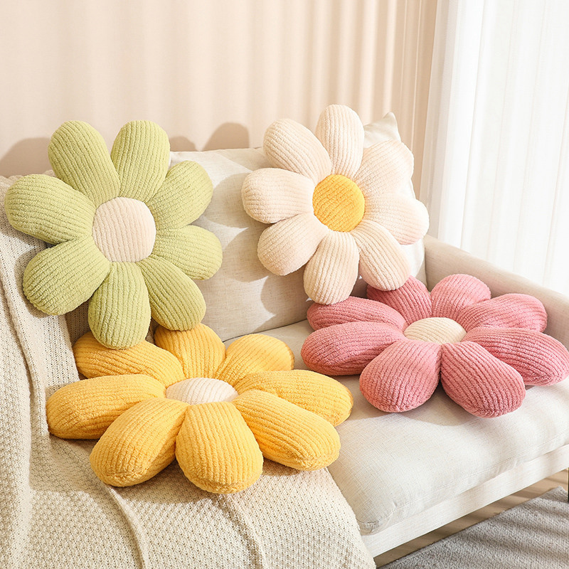Pequeña margarita flores almohada futón cojín juguetes de peluche muñeca cama cama gran cojín de ventana cojín