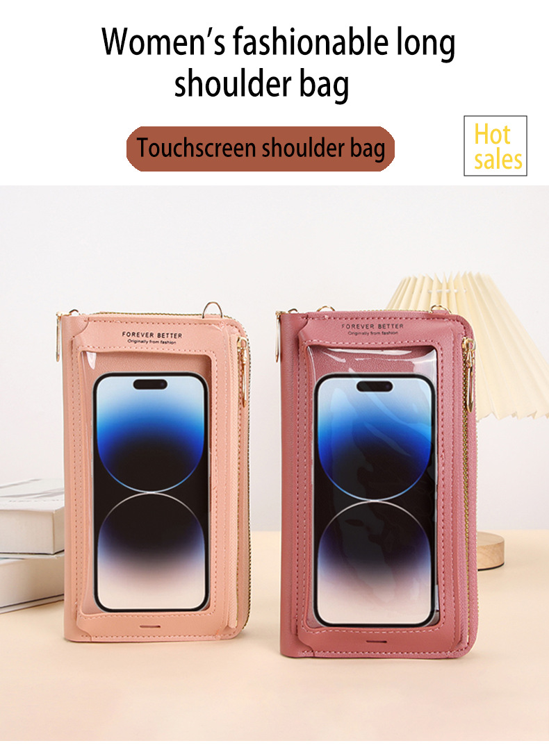 207g Weight Zipper Closure Type Single Shoulder Strap Strap Type Phone Wallets Bags Type Casual, Daily Occasion PVC Material Solid Color Pattern All Seasons Season Unisex Gender Vintage Style, Classic Style Style Square Shape Small Size Unisex Solid Color PVC Zipper Phone Wallets 无