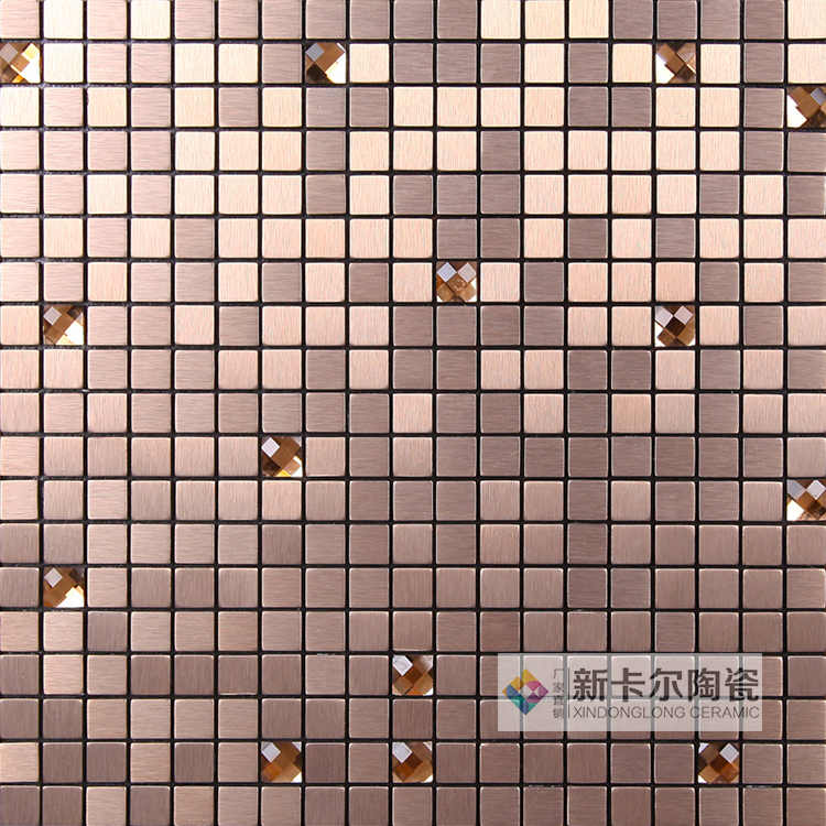 브라운 브러시드 + 티 다이아몬드 15개 - 접착식 뒷면 포함