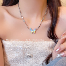 small pieces of silver love necklace for women light luxury minority cold style sweater chain high sense all-match super hot ornament wholesale Specification drawing