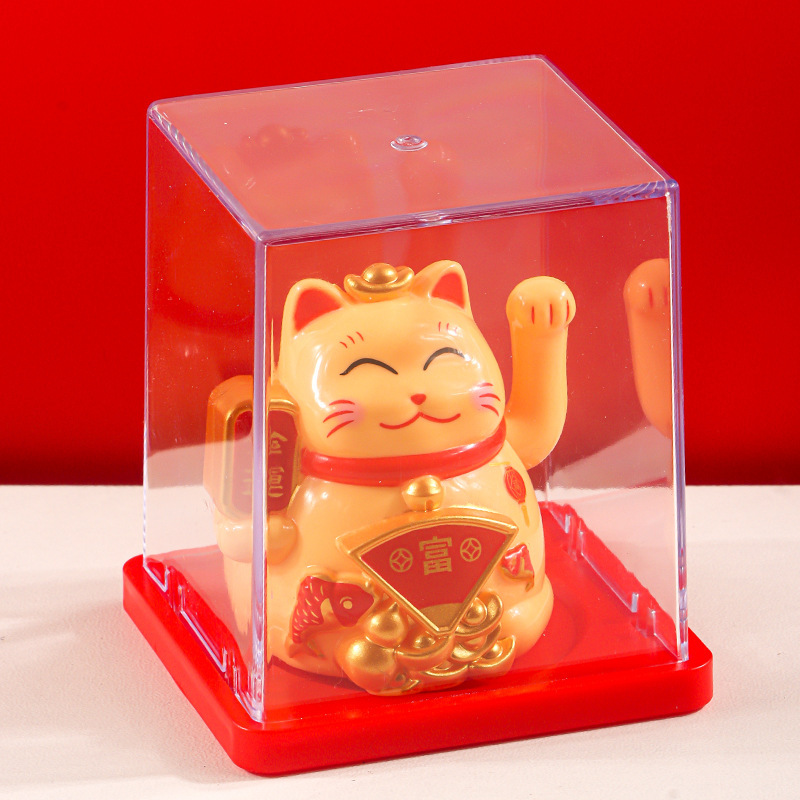 国境を越えた全国トレンドソーラー 2inch ミニ招き猫自動手振り縁起の良い家庭用車の中央制御装飾品ギフト|undefined