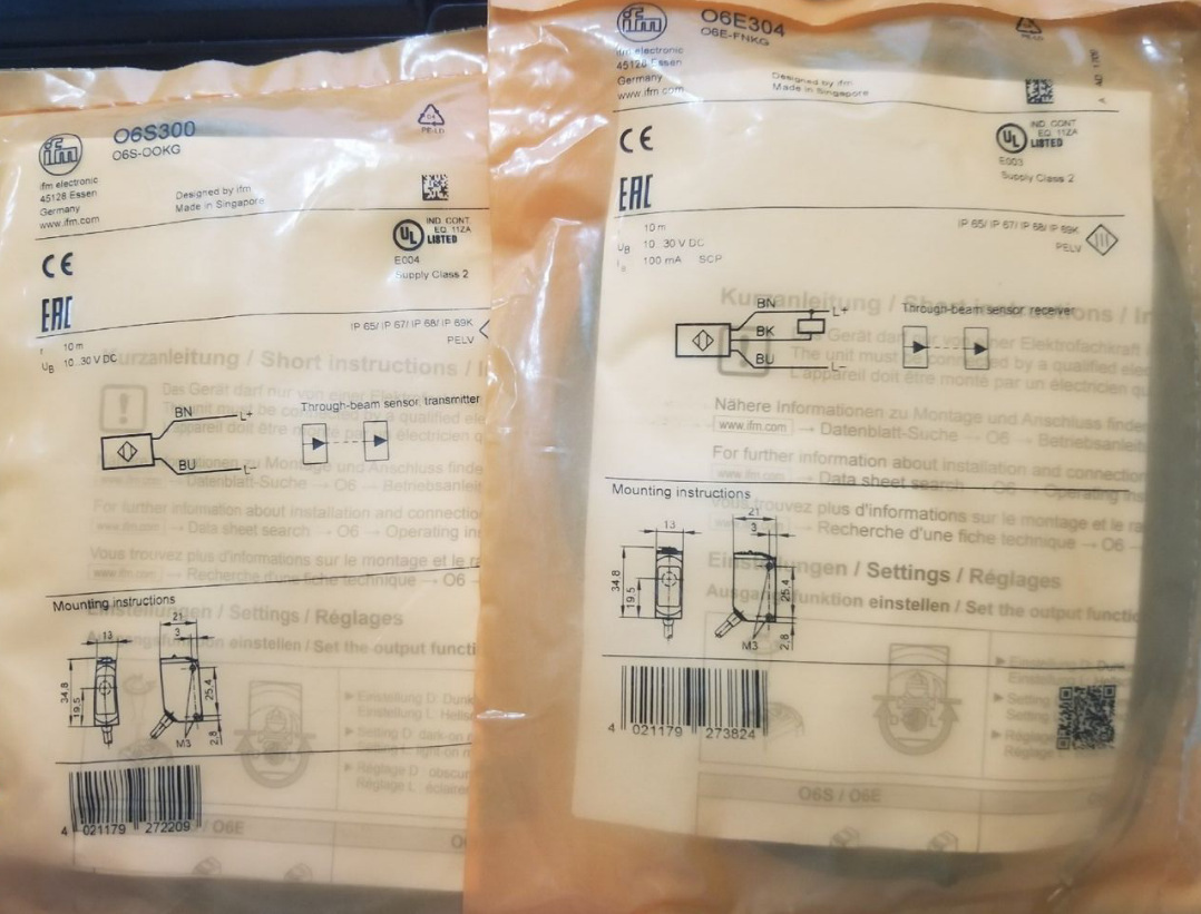 德国易福门ifm全新原装对射式传感器O6S300 O6E304