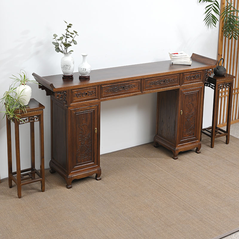 Solid Wood Simple Buddha Table for Home Use, Modern Chinese-Style Buddha Table, God of Wealth Altar, Incense Table, Offering Table, Shrine