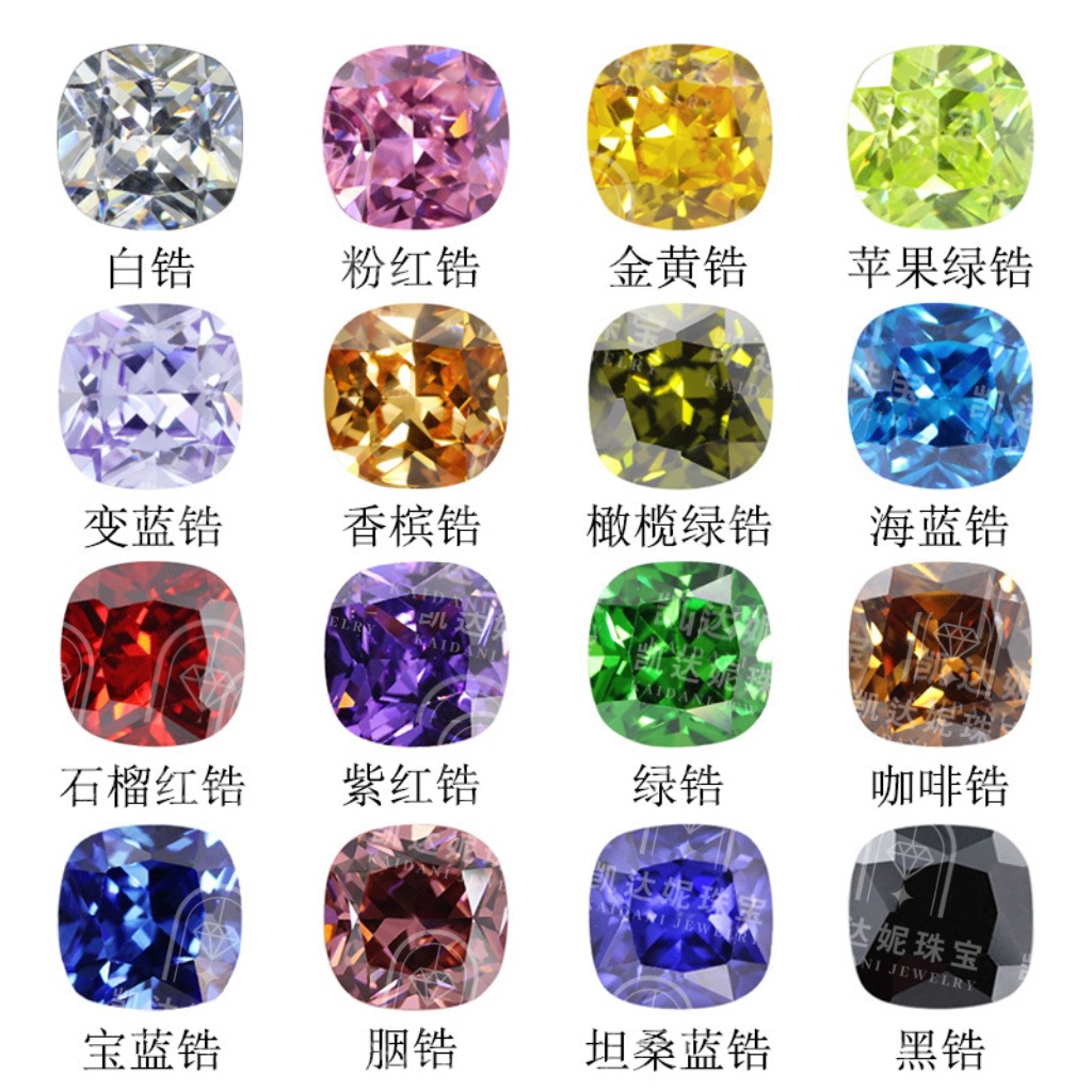 Quality gemstone with zircon for manicure