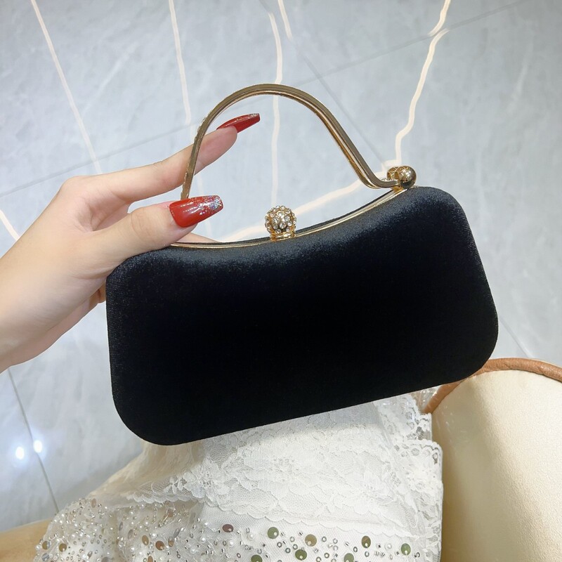 Black Velvet Elegant Rhinestone Clutch Bag Elegant Shoulder Bag Crossbody Bag Ladies Banquet Wallet Dress Dinner Bag