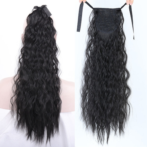 Manufacturer of long curly hair tied ponytail wig for women with long hair cornrows high ponytail curly hair chemical fiber wig ponytail