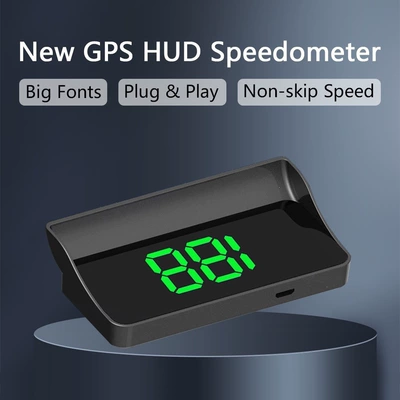 New Model Hud Head-Up Display Gps Speedometer Speed Display Kmh/Mph Cross-Border (Vehicle HUD) - v9-green-kmh-kilometerhour-with-usb-cable