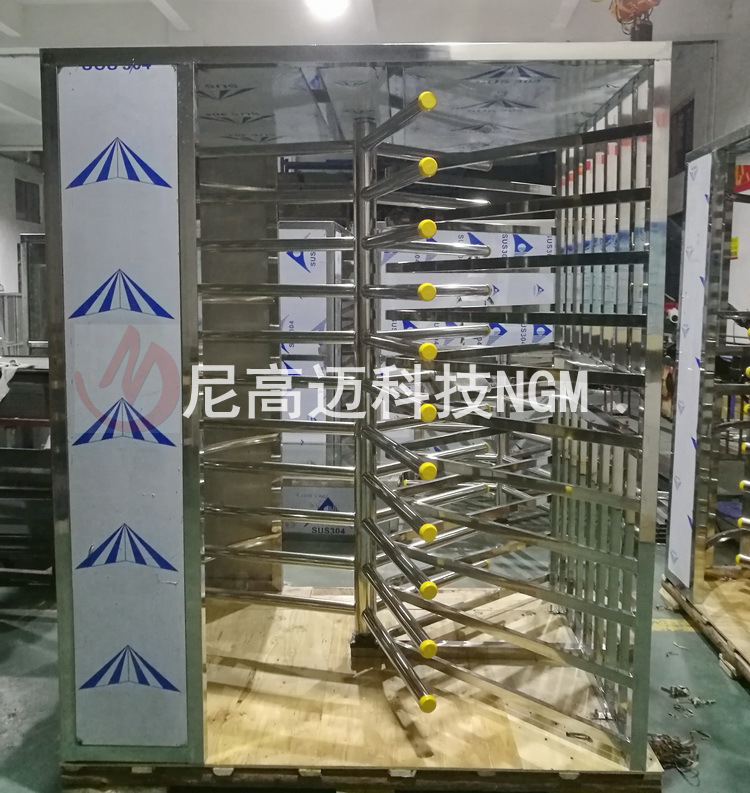 不锈钢全高门栅 三叉杆拦挡摆闸旋转门 度假村公园机械手动单向门