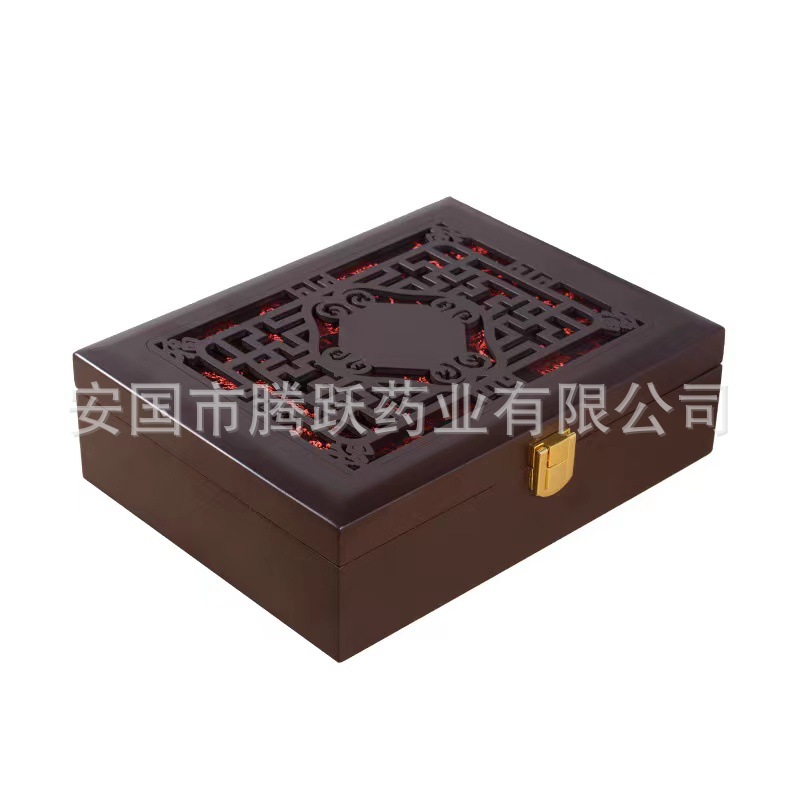 Antique Style Wooden Gift Box Set of 6 with Brocade Lining for Herbal Pills Jewelry and Keepsake Storage preparation