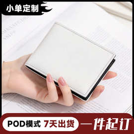 跨境POD定制一件起订男士短款皮革钱包 来图定制图案个性风PU钱包