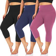 L 10574 Plus Size High Waist 7/8 Yoga Pants ��������߷��٤