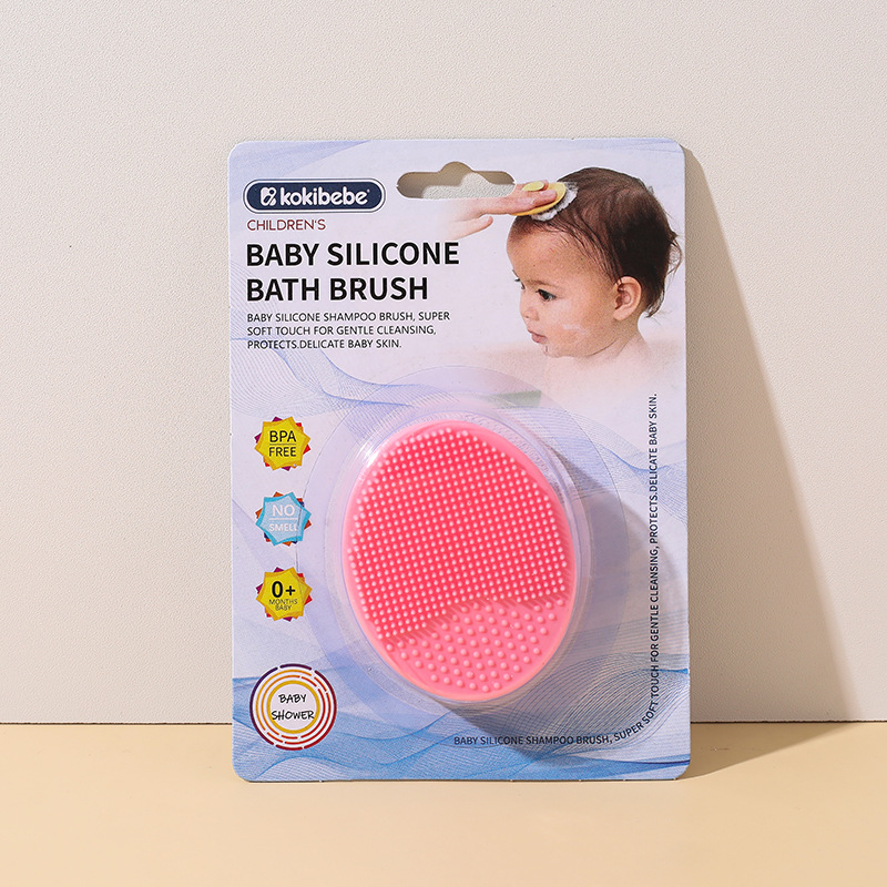 Cepillo de champú de masaje de silicona para bebés Cepillo de limpieza de baño de baño para bebés Cepillo de silicona para limpieza del cuero cabelludo para recién nacidos