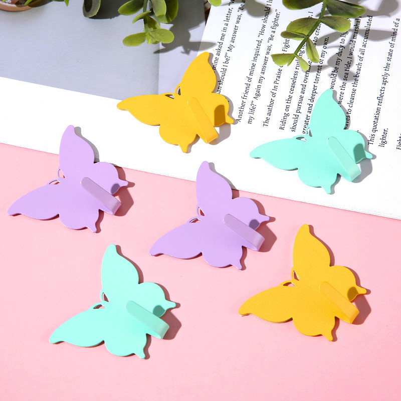 Gancho de mariposa fuerte sin agujeros ins viento encantador gancho adhesivo de corazón de niña decoración de pared de habitación gancho adhesivo de alto valor visual