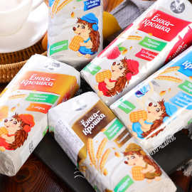 俄罗斯小刺猬饼干进口麦香牛奶味老式无蔗糖营养早餐饼干休闲零食