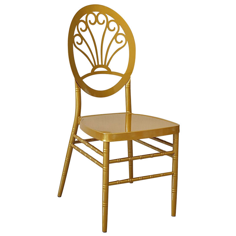 Metal Flower back chair wedding chair bamboo chair banquet chair Crown chair aluminum alloy chair supporting dining table and chair