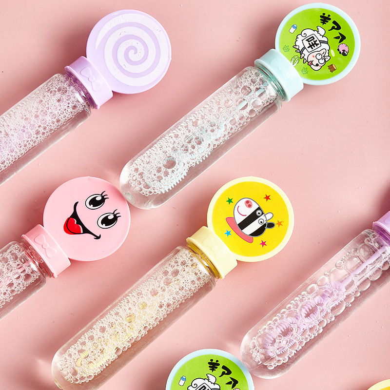 Handheld Mini Cartoon Bubble Wand Children's Gift Bubble Blowing Small Toy Bubble Solution Tube Bubble Wand Wholesale