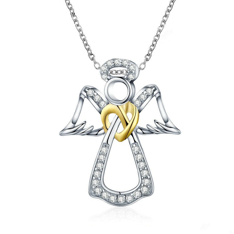 Collana popolare Cupido Amore, gioielli ciondolo ali d'angelo in lega di vendita calda femminile_voghion.com