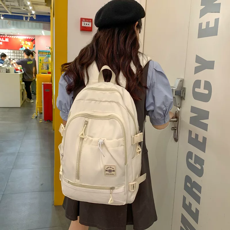 Universal Nylon Capacious Backpack in Multiple Colors, Korean Style, Durable and Stylish