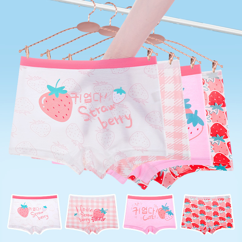 Ropa interior de bebé modal para niñas 5a antibacterial transpirable de cintura media de dibujos animados bragas cuadrangulares pantalones cortos para niñas ropa interior fina image 3