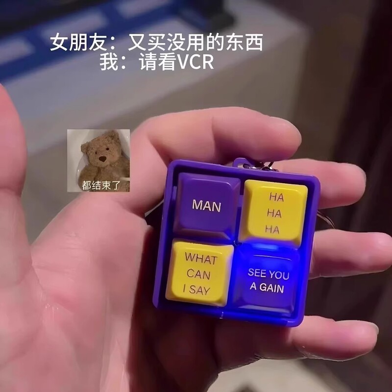 回答我按键发声解压玩具tell me why语音搞怪钥匙扣电子发光发声|undefined