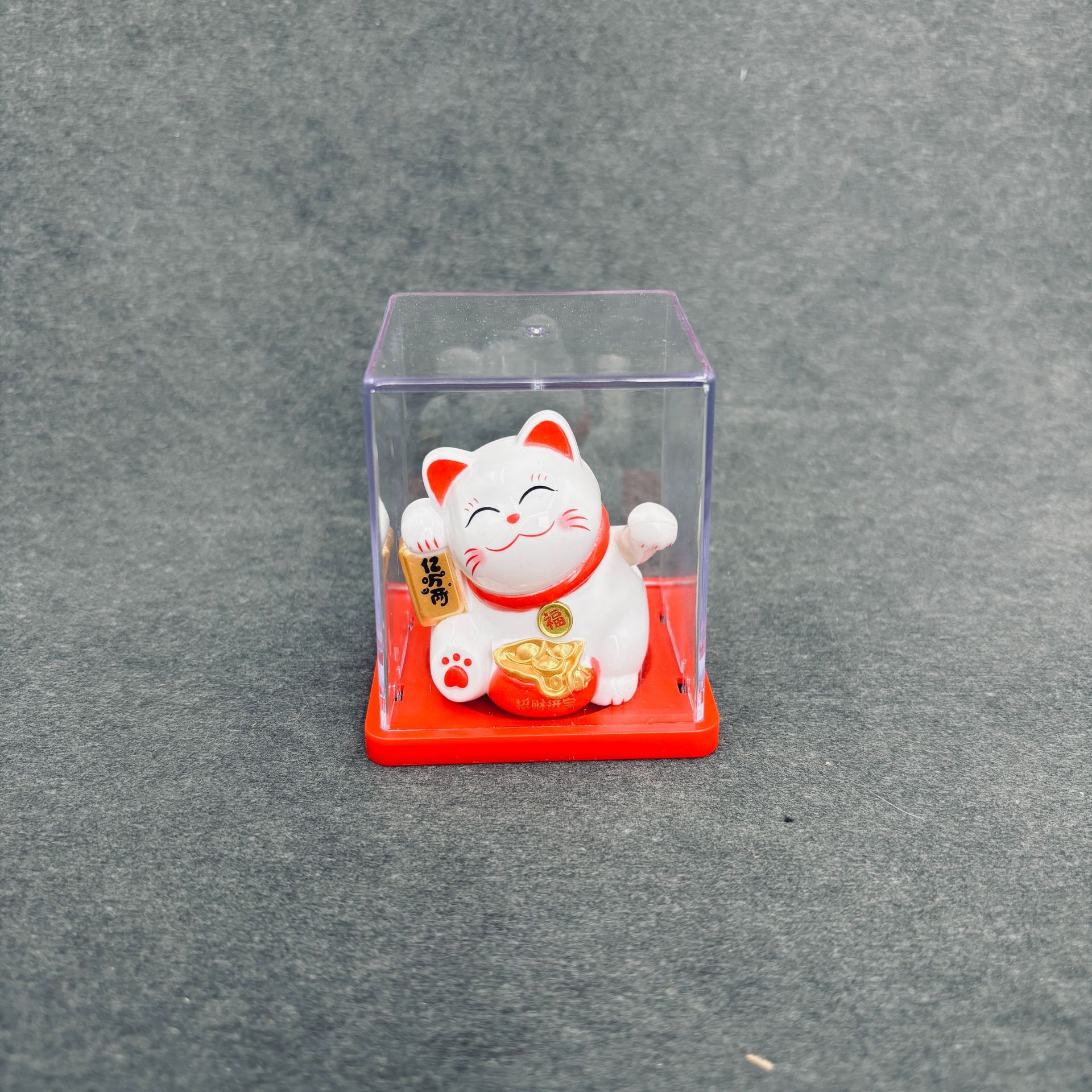 Gato de la suerte solar pequeño gato de la mano de la energía de la luz gato mini gato interior del coche regalo de la oficina decoración de apertura