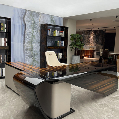 Designer furniture Italian light luxury solid wood Bentley desk high-end boss desk desk executive desk