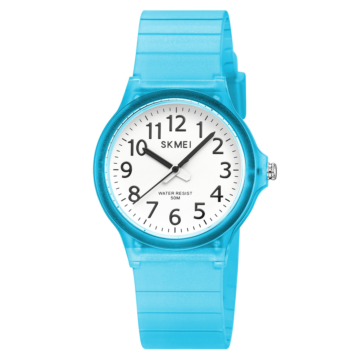 Momento Meins viento reloj de estudiantes color gelatina 50 metros reloj impermeable silencioso reloj de examen para hombres y mujeres reloj