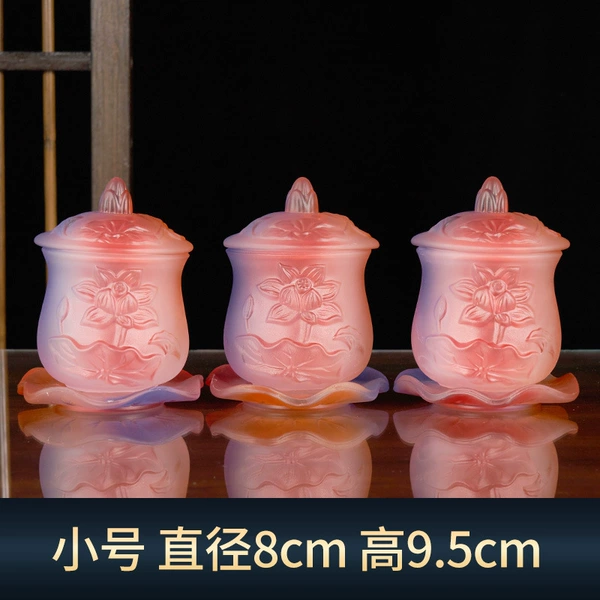 [小号红彩色琉璃三连杯]