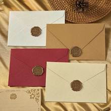 麻布信封信纸套装复古风情书中国风牛皮特种纸请柬明信片火漆信封