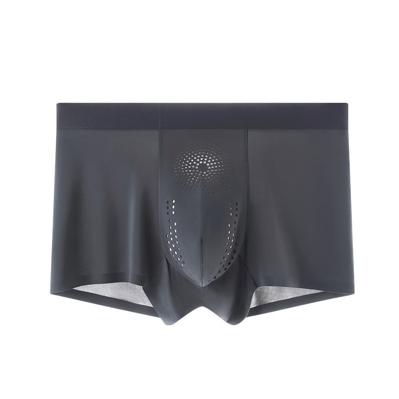 Procesamiento de ropa interior de seda de hielo para hombres de verano personalizados, pantalón bóxer cómodo transpirable ultrafino de dopamina, cabeza de pantalones cortos para hombres