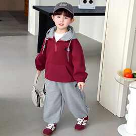 男童春装套装2026新款春季酷帅小男孩休闲运动服儿童两件套炸街潮