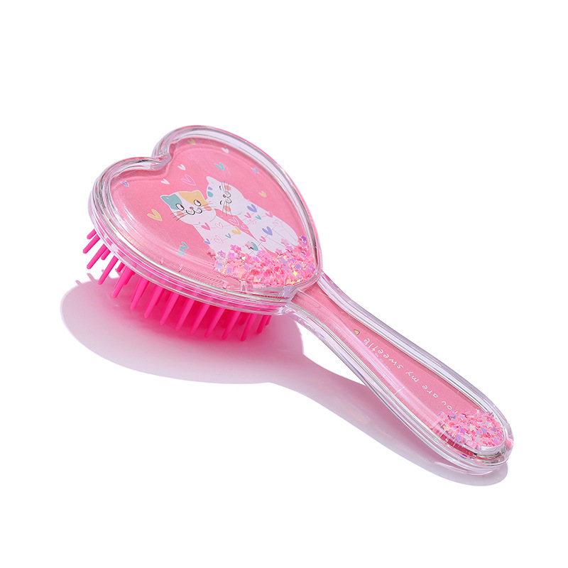 Nuevo amor niños lindo gato de dibujos animados cojín de aire peine macaron color portátil pelo liso pelo airbag peine