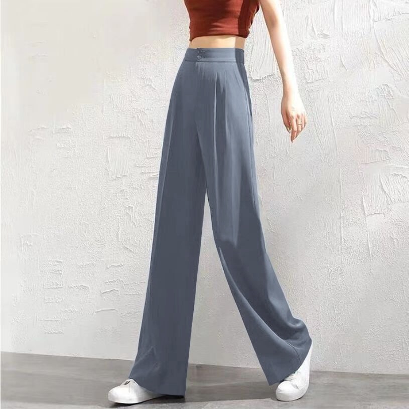 High Waist Slimming Hanging Wide Leg Pants Women's 2023 Spring and Summer New Loose Casual Suit Straight Trendy Trousers