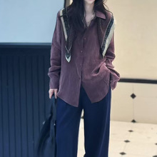 现货2025秋季新款韩版显瘦百搭长袖铜氨丝宽松衬衫女设计感小众