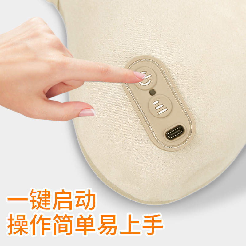 背部按摩器全身可用腰部按摩仪家用充电款热敷多功能颈部按摩枕|undefined