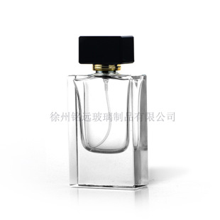30ml polished perfume bottle flat square white high-grade perfume bottle thick bottom Crystal through bayonet spot perfume bottle