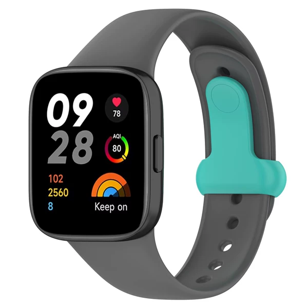 Dark gray + teal buckle