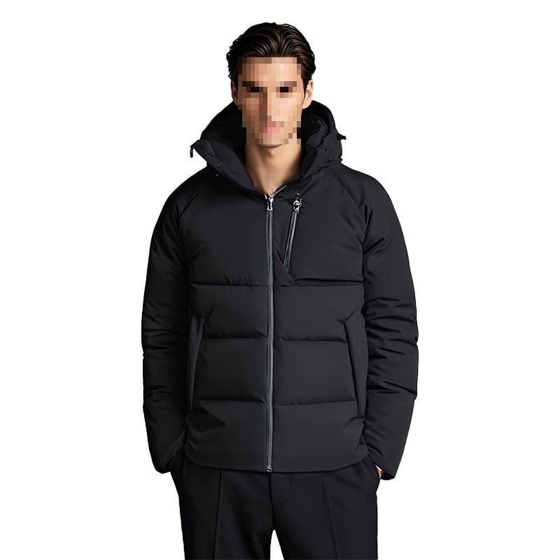 连帽羽绒服石墨烯科技发热男士简约时尚户外冬季防风防水保暖锁温