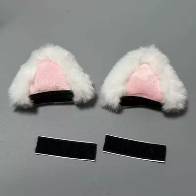 Helmet Decoration Cat Ears Electric Vehicle Motorcycle Light Modification Accessories Stickers Electric Vehicle Front Decoration Modification (Motosiklet dəbilqələri) - a-pair-of-cute-cat-white-pink-ears