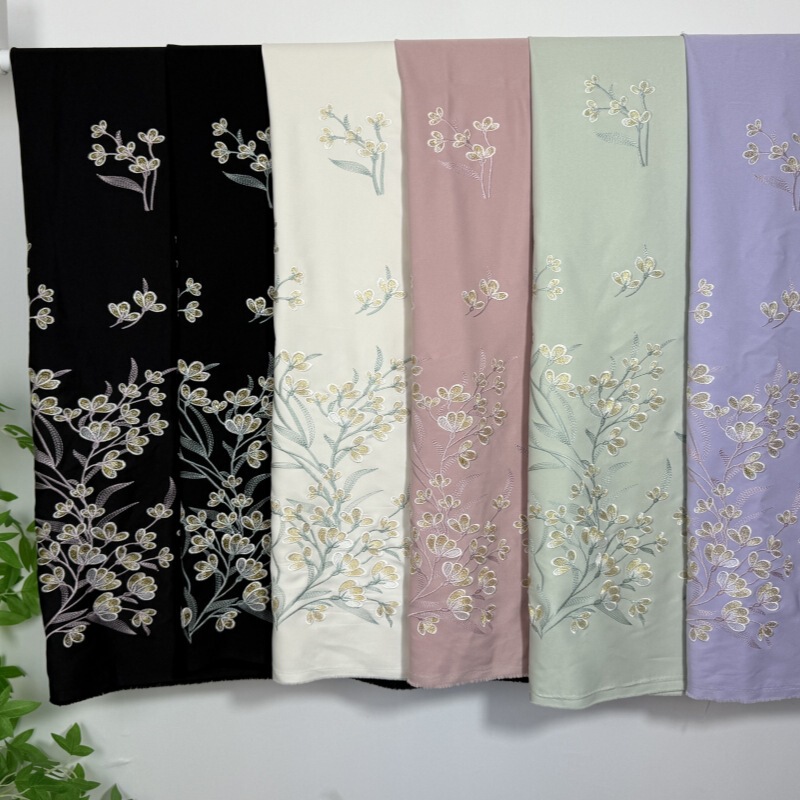 Spring and Summer New Tr Twill Fabric with Precision Embroidery, Heavy Embroidery, Qipao, Suit, Dress, and Pants Fabric