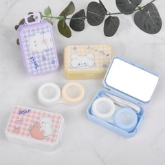 隱形眼鏡盒可愛女生伴侶盒雙聯盒卡通小巧便攜美瞳護理盒