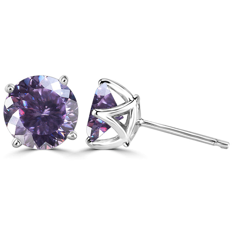 Amazon mejor vendida unisex pendientes 925 plata mosaico de diamante de mosaico de corte / nido de pájaros en stock