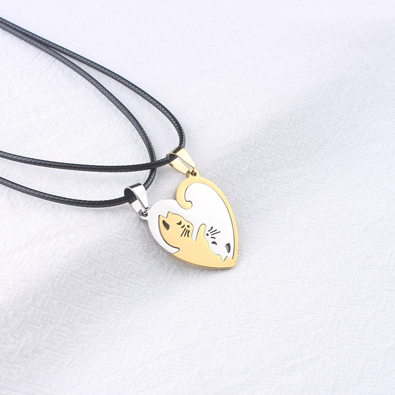 하트 고양이 황금 쌍 + 밧줄 2개