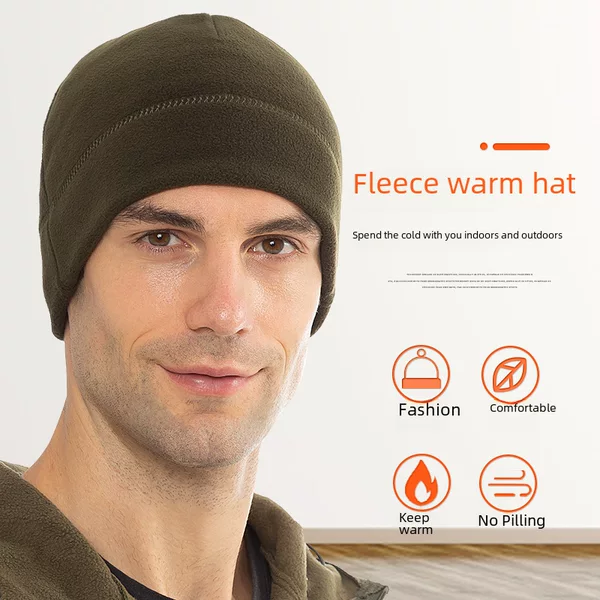Amazon autumn and winter men's and women's outdoor fleece hat cold-proof windproof sports warm cycling mountaineering skiing running hat