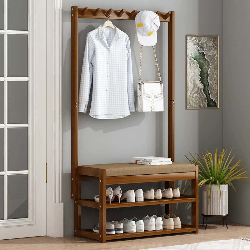 Скамейка для переобувания для входа в дом, может использоваться как шкаф для обуви и вешалка для одежды, встроенный легкий роскошный стиль, подходит для сдаваемых в аренду квартир.