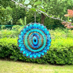 Cross-Border New Product Entry Wind Chime Zen Wind Chime 3D Wind Turning Devil's Eye Mandala Wind Chime Foldableable Rotating North